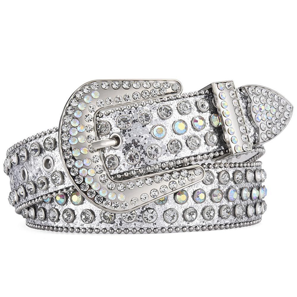 4564 Silver Rhinestone Belts Western Cowboy Cowgirl Bb Bling Glitter Y2k